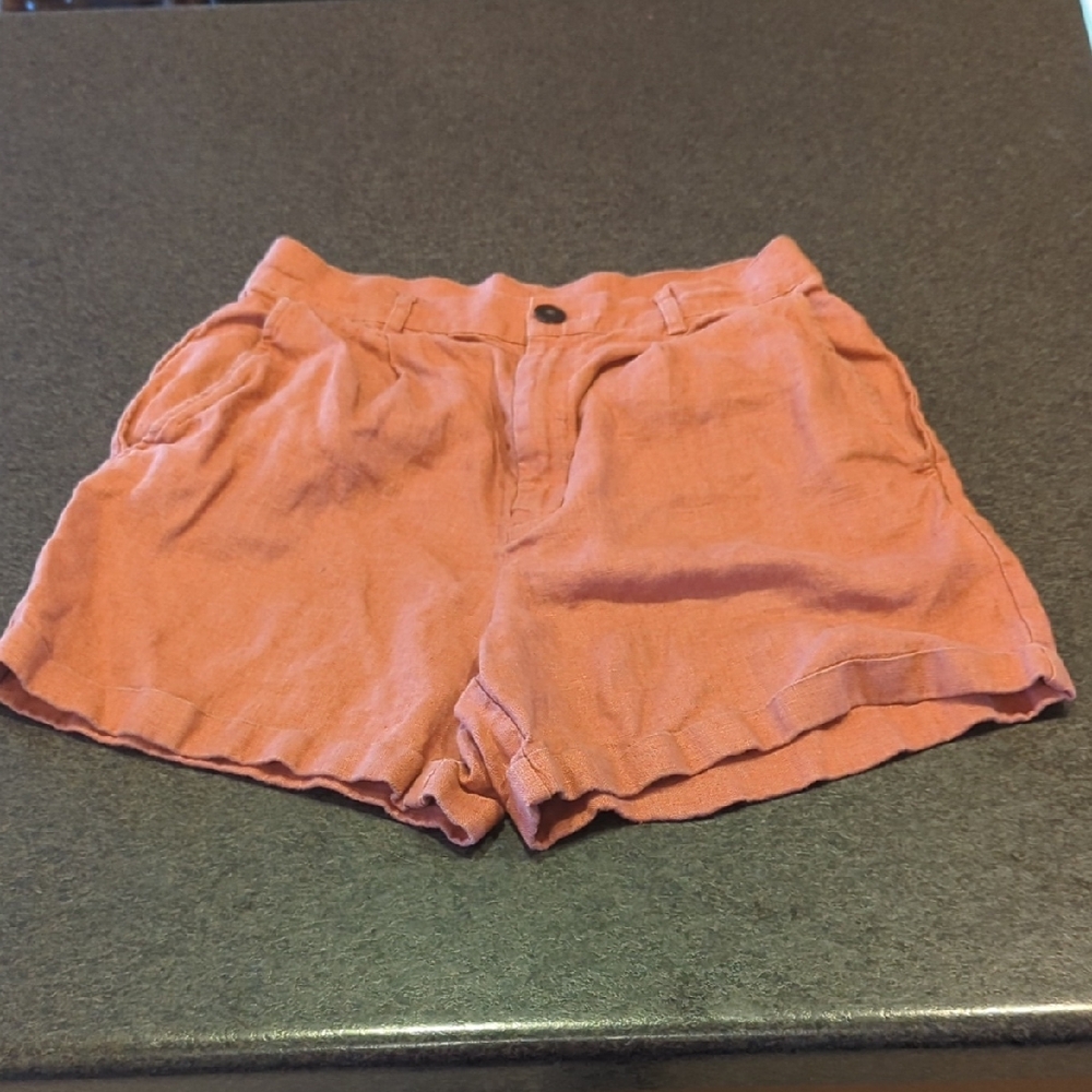 Pendleton Linen High Waist Salmon Shorts